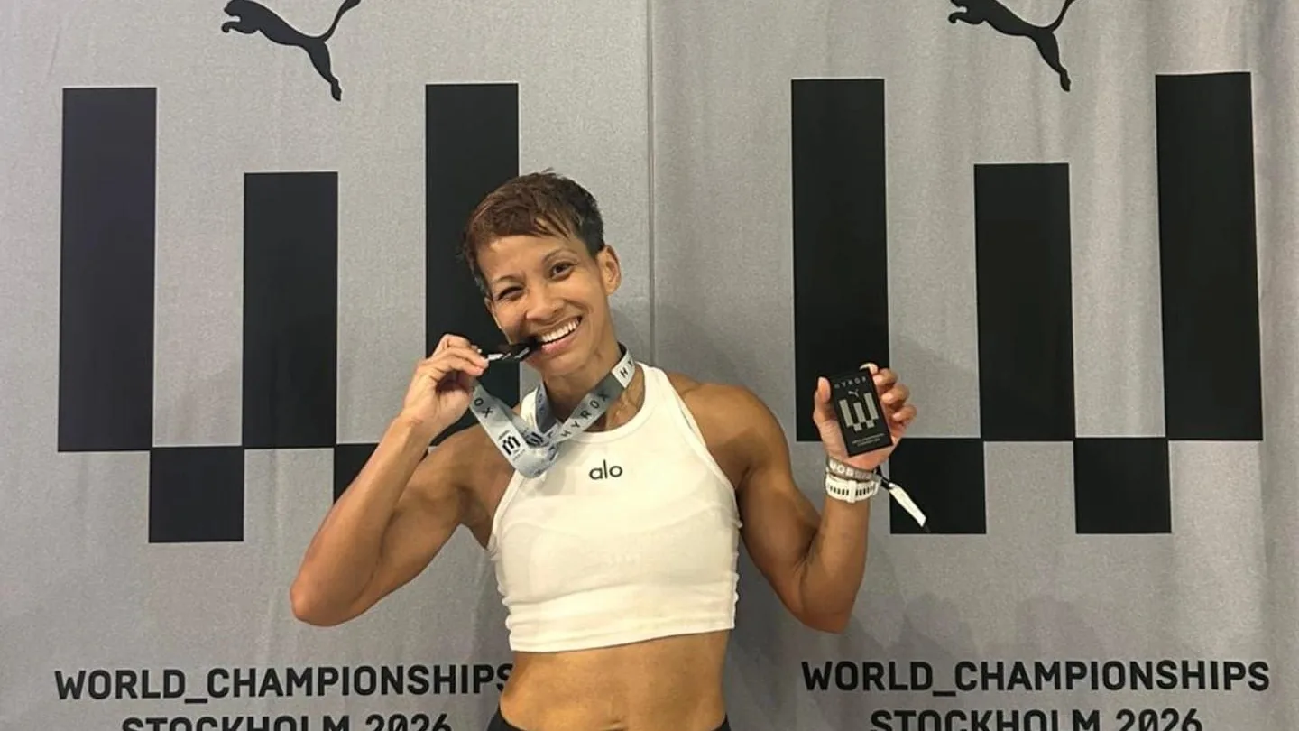 Elly with her medal at the HYROX World Championships in Stockholm, 2026