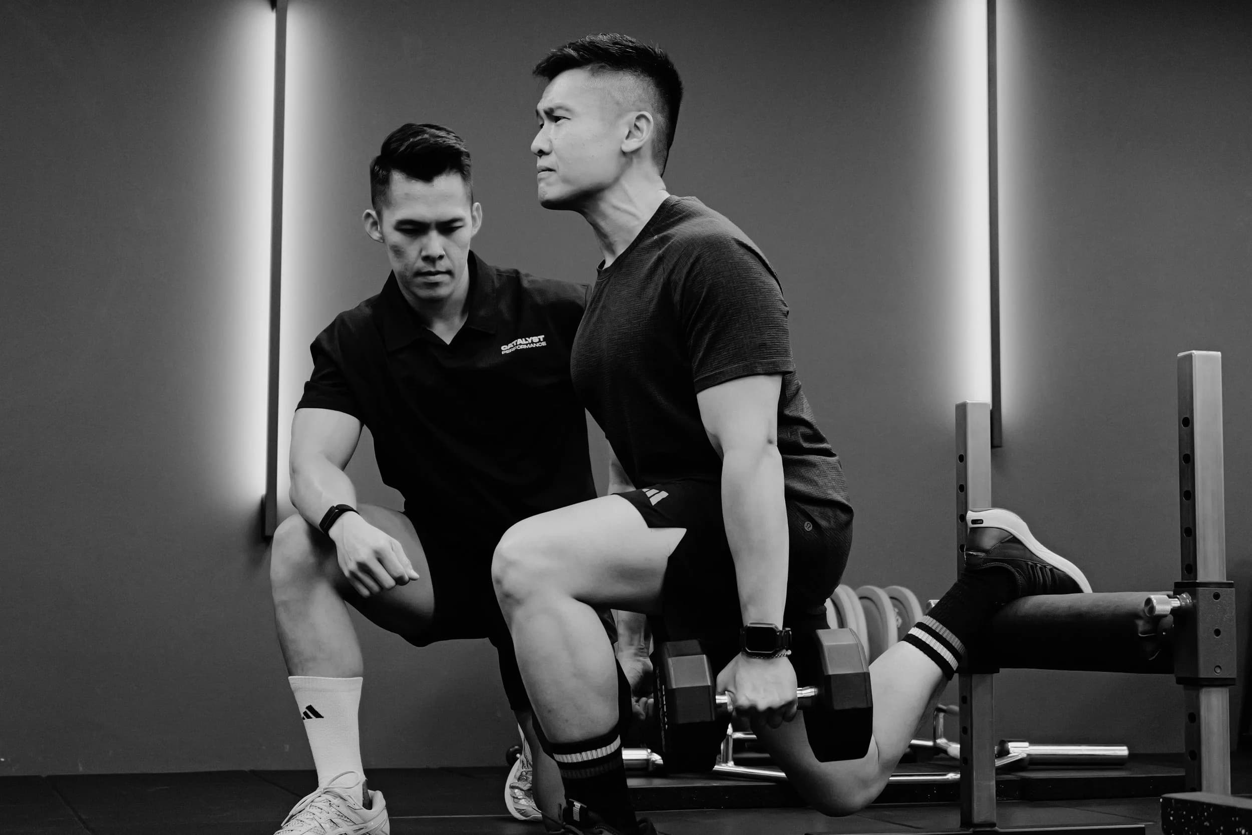 1:1 coached strength session at Catalyst Performance Singapore CBD
