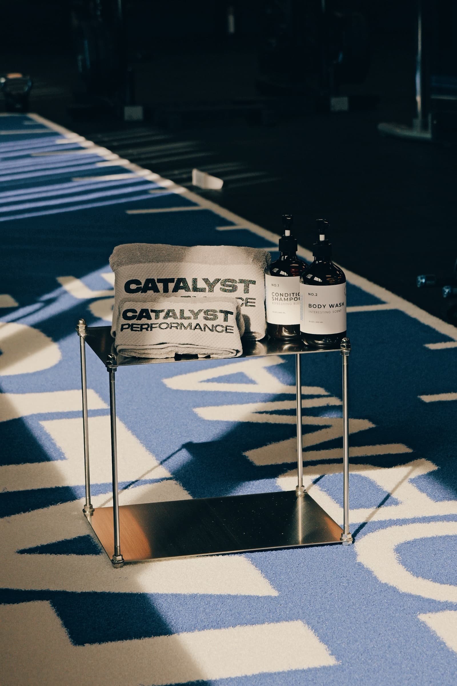 Catalyst Performance branded toiletries, soap and shampoo provided in the studio showers