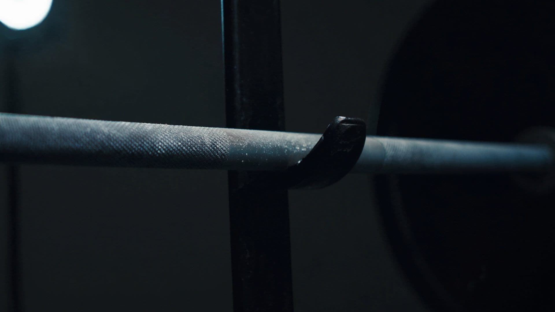 Asian female athlete mid-deadlift in side profile, athletic build, heavy barbell loaded, dawn light through studio windows, restrained editorial palette